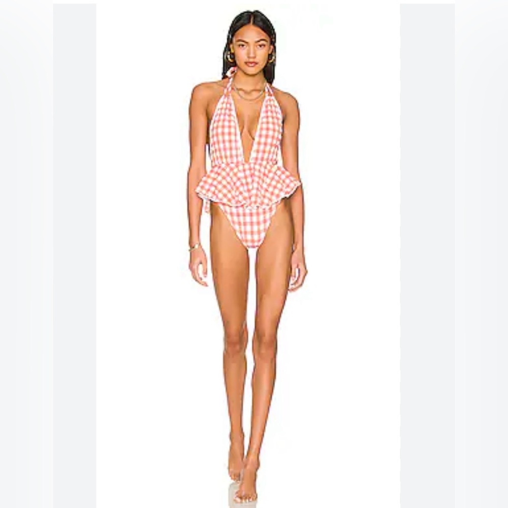 Montce Swim Pampas One Piece in Shrimp Gingham S